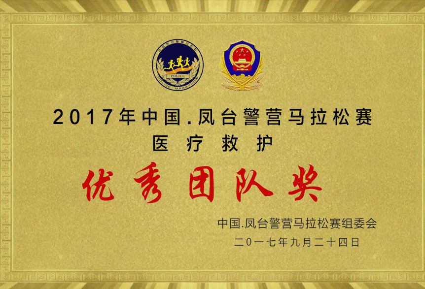 2017年中国.凤台警营马拉松赛优秀团队奖